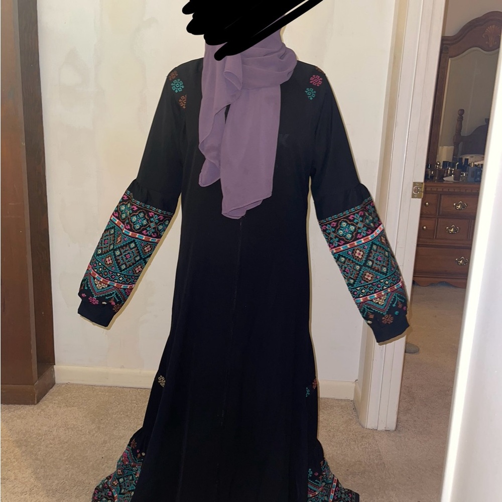 Chic Black Dress with Colorful Embroidery